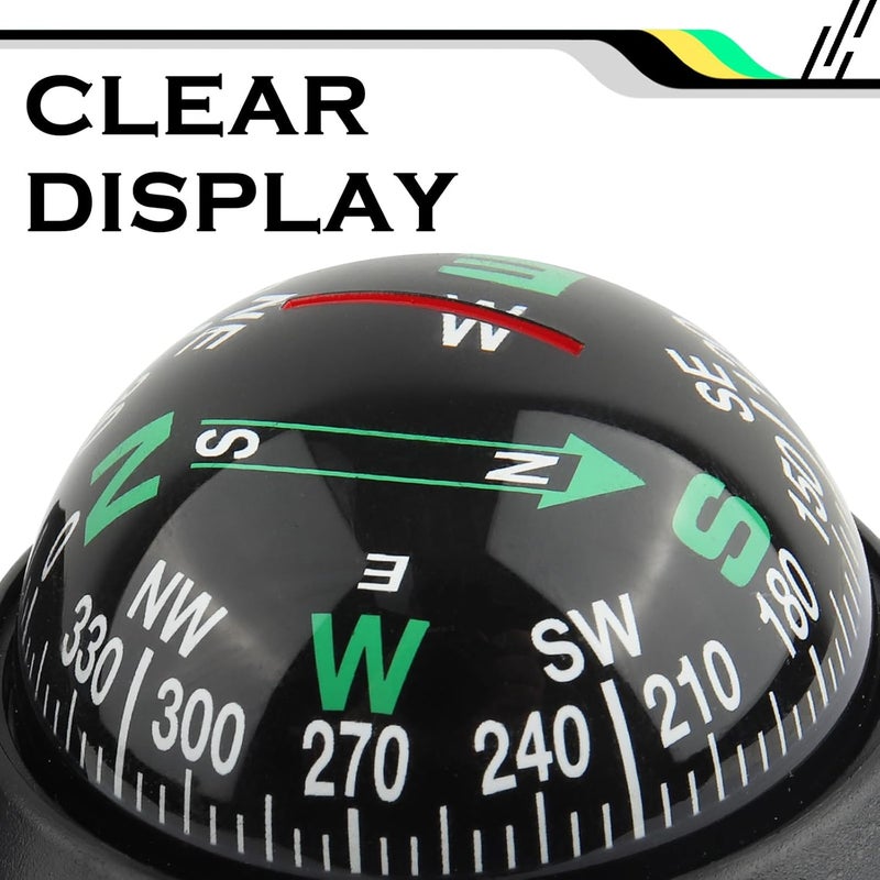 Stacool Compass for Car with Bottom Stick Car Compass Ball,Adjustible and Night Vision Car Compass Dashboard for Find Direction,Universal Car Accessories for Boat Car Truck SUV - Image 3
